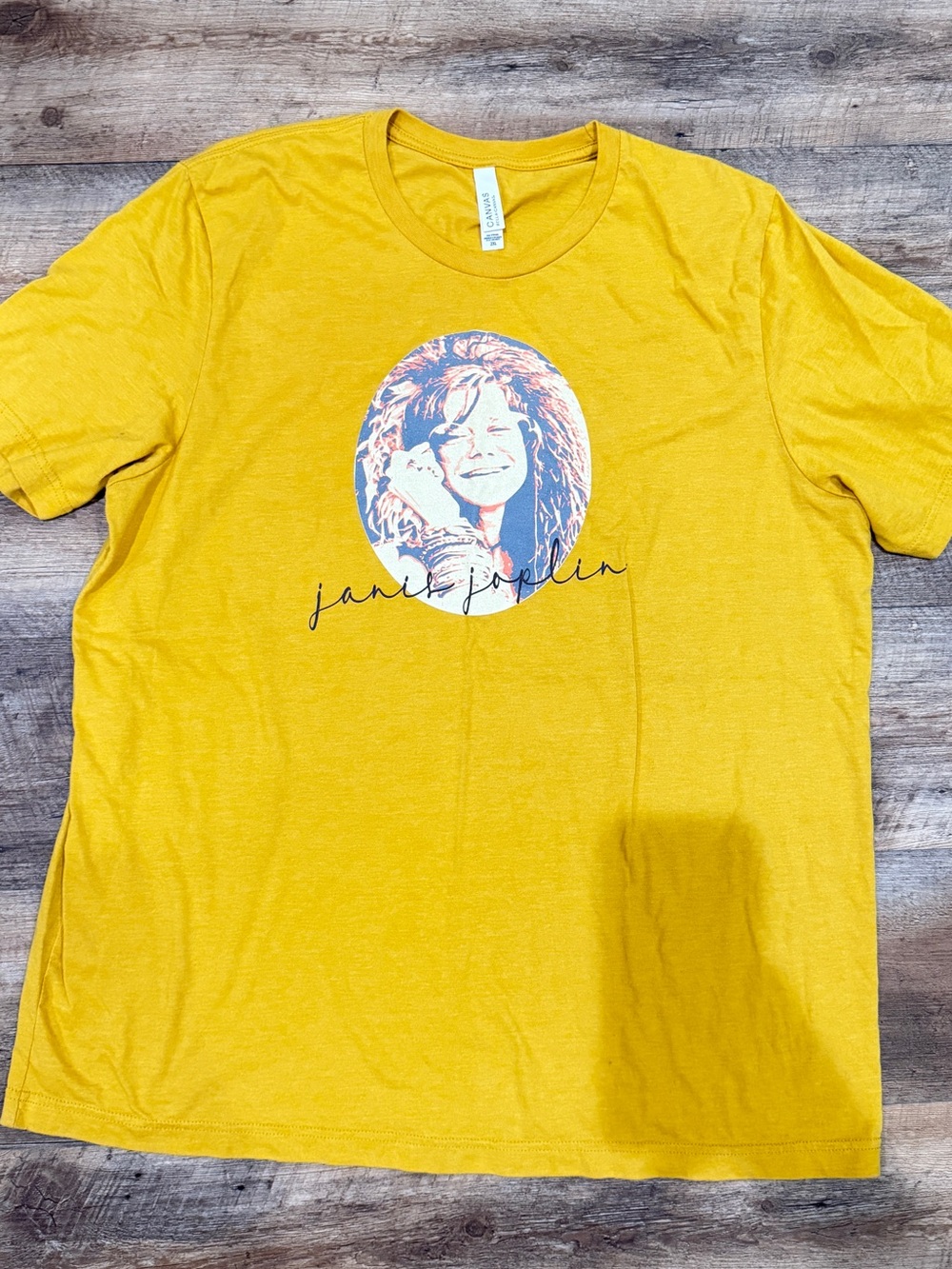 Bella Canvas Mustard Yellow Janis Joplin Graphic Tee